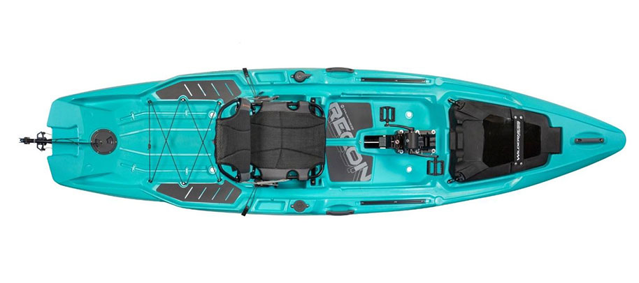 Wilderness Systems Recon 120 HD kayak in Aqua, top view