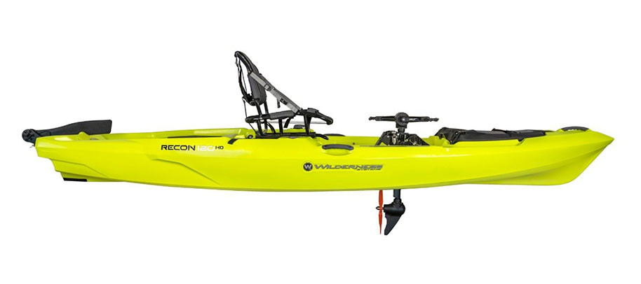 Wilderness Systems Recon 120 HD kayak in Infinite Yellow, side view