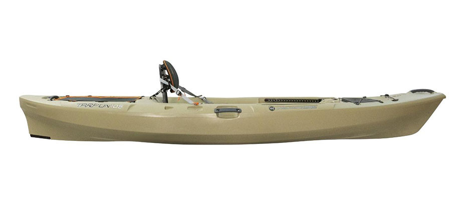 Wilderness Systems Tarpon 105 kayak in Fossil Tan, side view