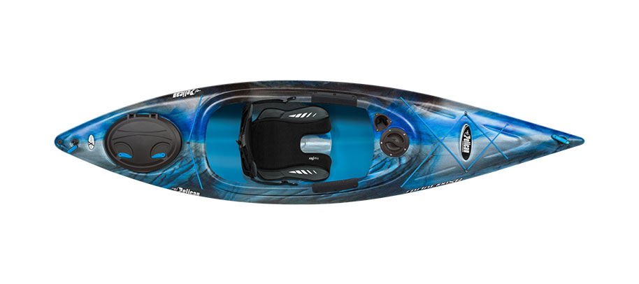 Pelican Sprint 100XR sit-in day touring kayak in Neptune, top view