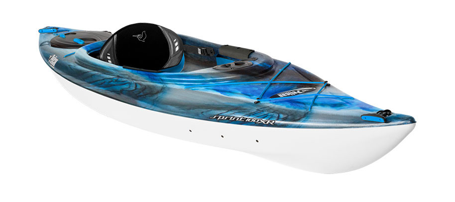 Pelican Sprint 100XR sit-in day touring kayak in Neptune, three-quarter view