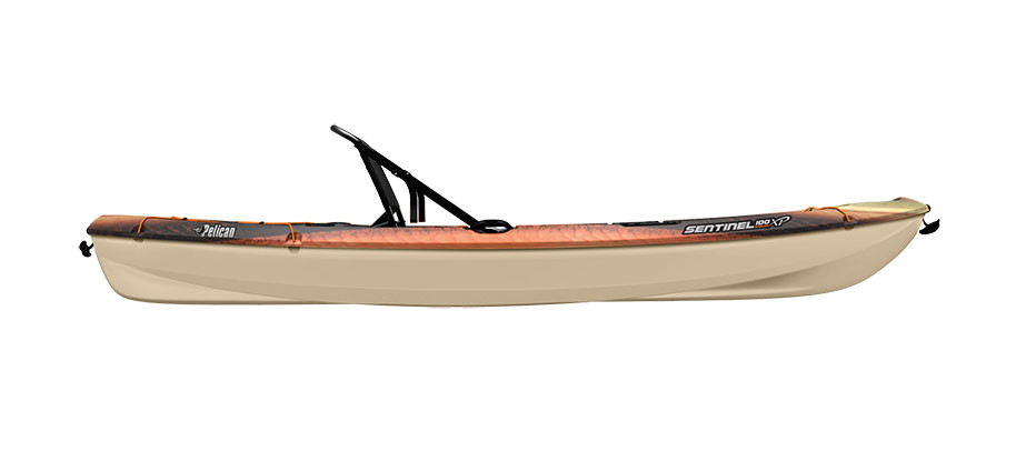 Pelican Sentinel 100XP angler kayak in Zoom Fusion, side view