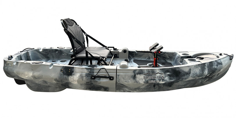 Brooklyn Kayak Company, BKC FPK 8-foot Single Foldable Kayak w/ Pedal Drive  [Paddling Buyer's Guide]